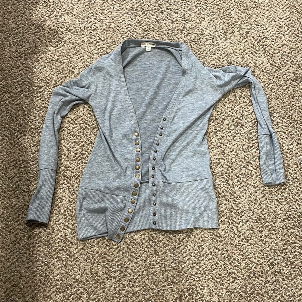 Light gray small button up cardigan